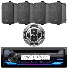 JVC KD-T92MBS 1DIN Marine Bluetooth CD Receiver W/Remote, 4x 4" 30W Speakers