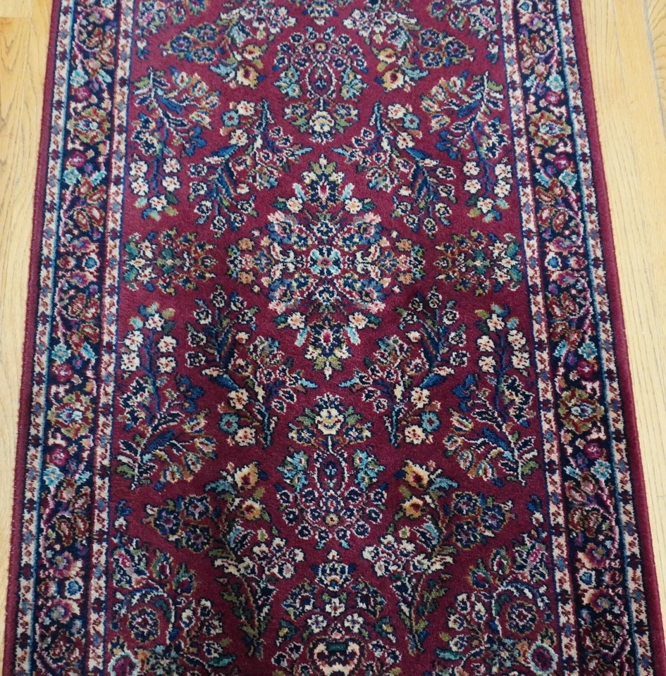 Auténtica alfombra americana de lana Saroukk 700-785 roja Karastan 2'10" x 5' excelente Foto 2 de 4