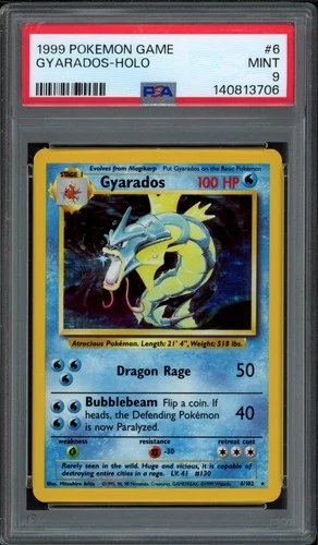 1999 Pokemon Base Set Gyarados 6/102 Holo PSA 9 Mint