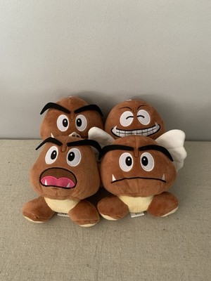 GOOMBA Super Mario Lot of 4 Plush Mushroom SAN-EI Official Nintendo * READ*