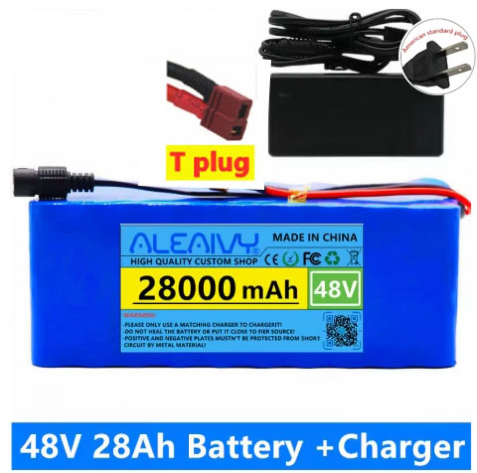 Batería 48V 28Ah 1000W Li-Lon para Scooter Eléctrico 54.6V T/XT60PLUG Foto 2 de 4