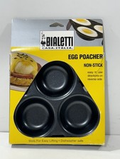 Bialetti Casa Italia Egg Poacher Non-Stick Three Slots Easy to Use (Brand New)