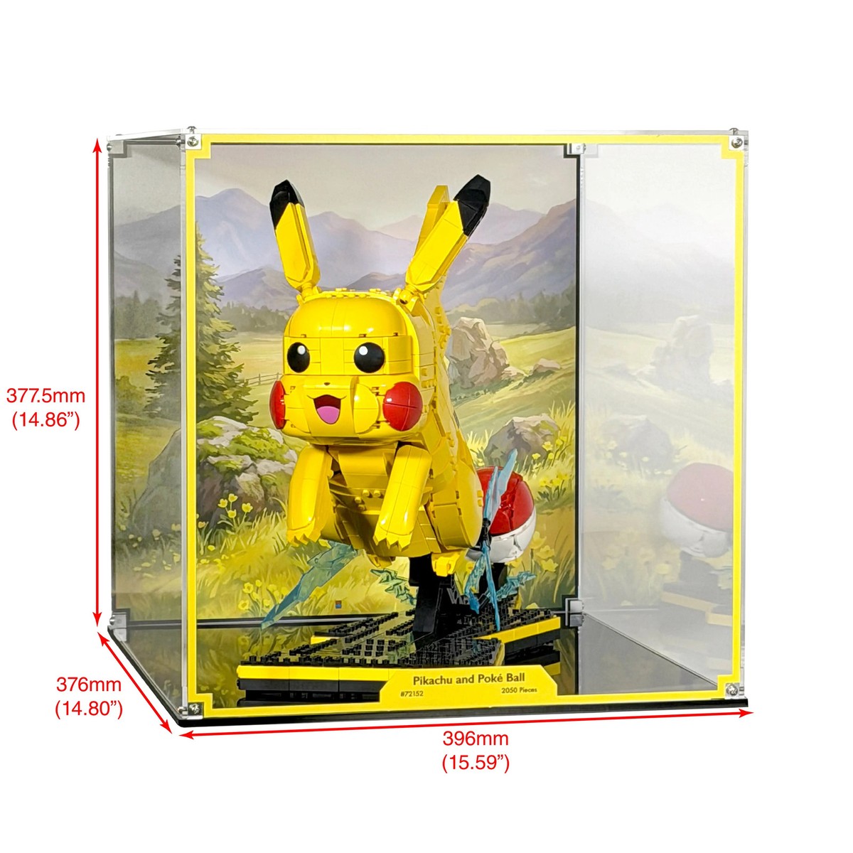 Acrylic Display Case for LEGO 72152 Pokémon Pikachu and Poké Ball