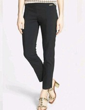 Tory Burch Callie Straight Ankle Pants 10 Black Career Business Side Zipper