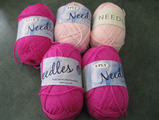 Needles Knitting Yarn: Mixed Colours : 100% Acrylic :8ply: 490grms :  Unused :
