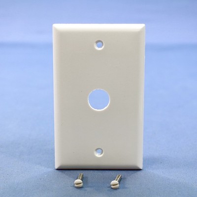 Cooper 2159W White 1-Gang Phone Coax .625'' Hole Cable Thermoset Wallplate Cover