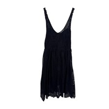 Free People Whimsigoth Lace Dress Womens 4 Black Gold Sparkle Romantic Fairy