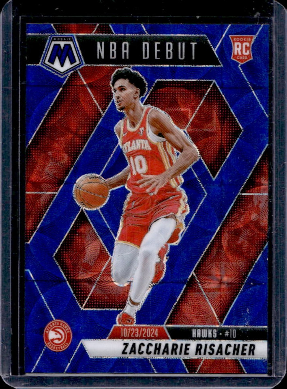 2024-25 Mosaic Zaccharie Risacher RC International Blue NBA Debut #4/35 Hawks