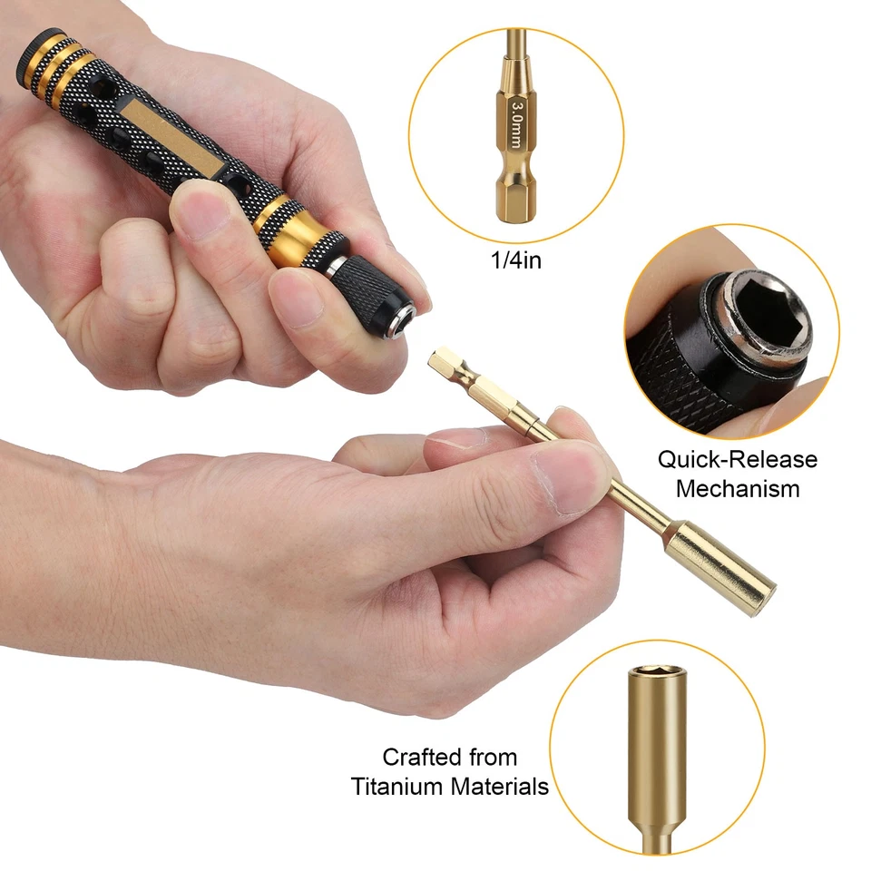 8pcs RC Hex Driver Screwdriver Set 1.5-3.0mm Nut & Phillips Bit for RC Car Tools - Image 3 of 4