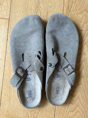 Birkenstock Boston Suede Leather Sandal UK 10.5; EU 45 Taupe