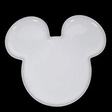 Disney Mickey Mouse White Ceramic Platter 14" Serving Tray Party Collectible