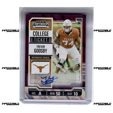 2025 Panini Texas NIL - Purple #2 Trevor Goosby Rookie Auto /50 College Ticket