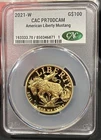 2021-W  PR70 DCAM American Liberty High Relief Gold 1 oz $100 CAC Graded
