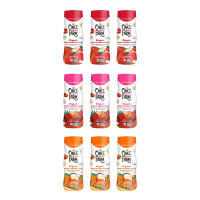 Organic Fruit & Veggie Puffs Variety Pack, Apple Sweet Potato, Strawberry Sweet 