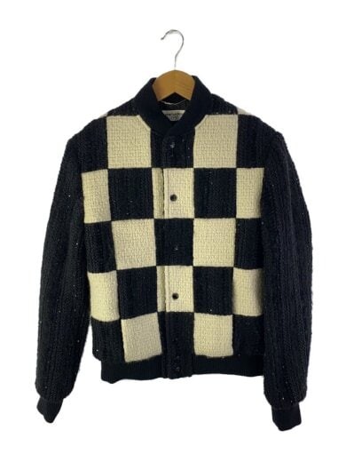 SAINT LAURENT 18aw Teddy Jacket Bandiera a scacchi Taglia 44 Lana Nero