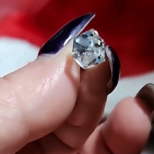 Dramatic Post Earrings W/ Side-set Square Swarovs… - image 5