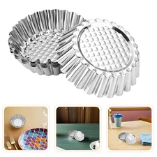 20pcs Stainless Steel Egg Tart Molds Mini Tart Tin Pans Non-stick Pie Tartlet