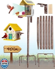 VIUBIRD Bird Feeder Pole – 90 Inch Height Bird House Pole with 1-Inch Dia Hea