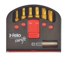 Felo 52731 Swift Box 6 Pc. TiN Torx Bit Set T10-T40 w/ Case  Bit Holder