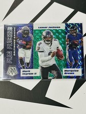 2020 Panini Mosaic Lamar Jackson Flea Flicker Prizm Green #FF2