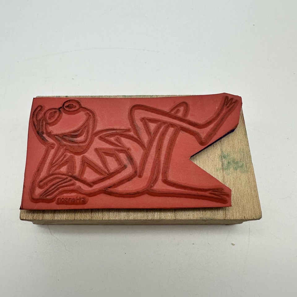 Inkadinkado KERMIT the FROG Henson Muppets Vintage Wood Mounted Rubber