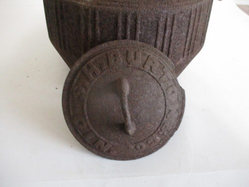 Vintage John S.H. BURTON & CO. Cast Iron Tea Pot Steam Kettle Wood Stove RUSTY - Picture 5 of 12