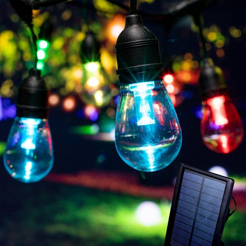 34ft Solar Powered Multi-Color Changing String Lights (1 Pack)
