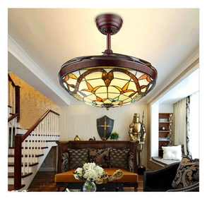 42 Tiffany Retractable Ceiling Fans With Led Light Classic