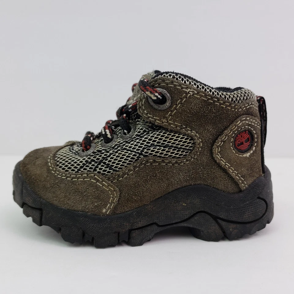 Timberland Bebés Niños Talla 5.5 Gris Cuero Con Cordones Aire Libre Botas de Senderismo Foto 3 de 4