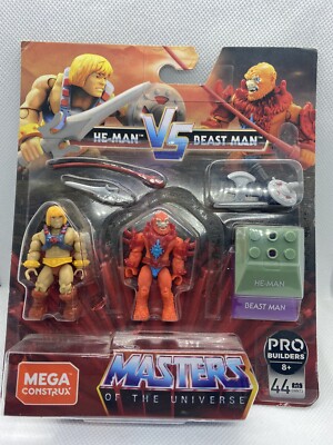 He-Man vs Beast Man Mega Construx MOTU Masters Of The Universe Figures Set New