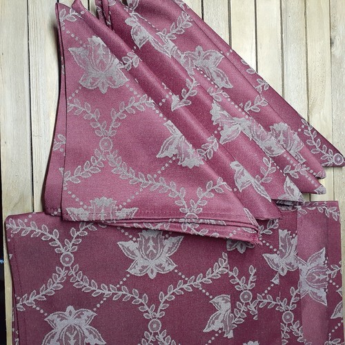 Jacquard Napkins from France Les Tissages De Soleil Red 17" 12 pc - Picture 4 of 8