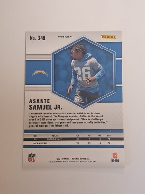 2021 Panini Mosaic Football Yellow Reactive Prizm Rookie Asante