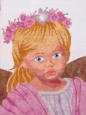 Little Angel Hand Painted Needlepoint Canvas