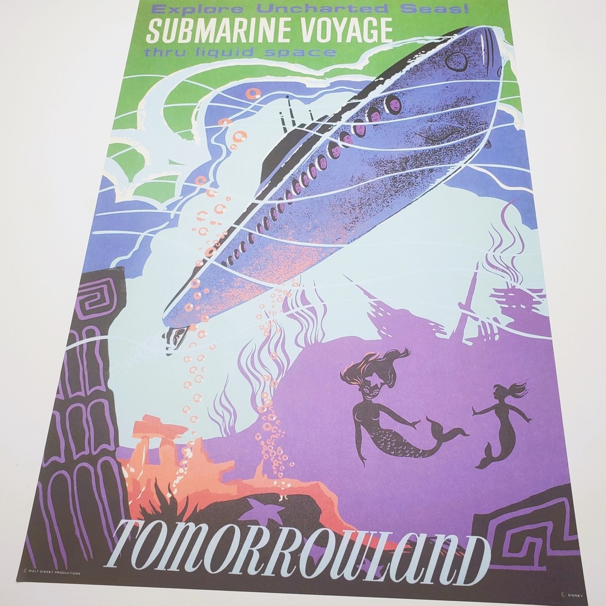 Submarine Voyage Poster Authentic Disney Print Disneyland 12x18