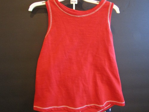 CAT & JACK 18 M 2 Piece Set AMERICA Navy with White STARS RED TOP Stretchy - Picture 2 of 5