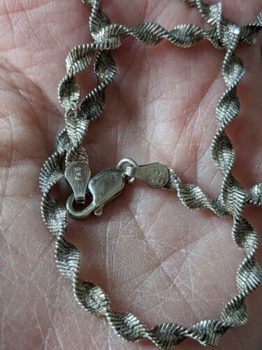 Sterlingsilber italienische 926 Spiralkette 22" und 11 Gramm - Bild 4 von 5