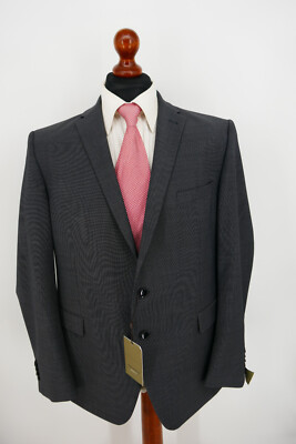 Benvenuto Sakko Gr.26 Schurwolle Polyester Mix Dunkel Anthrazit NEU mit Etikett