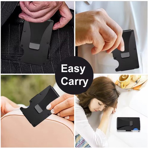 Men Metal Wallet Smart Aluminum RFID Blocking Credit Card Holder Money Clip - Picture 5 of 98