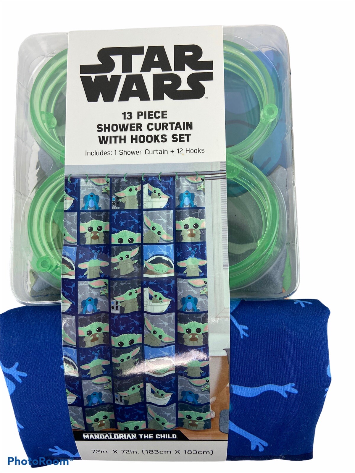 Star Wars Mandalorian The Child Shower Curtain With Rings Plus Foam