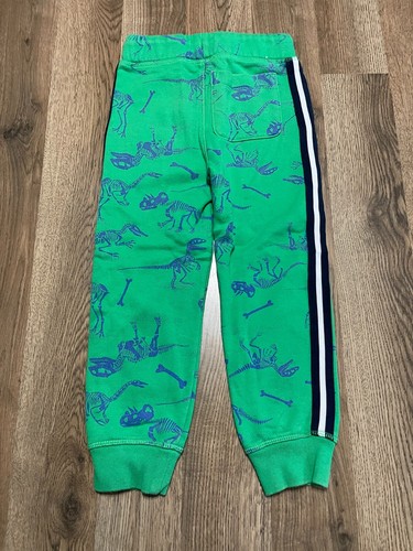 Gap Pants, Boy's Size 5 Year Toddler, Green Blue, Dinosaur, Logo, Drawstring - Picture 2 of 9
