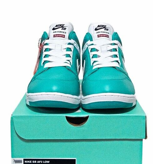 Nike SB x Supreme Air Force 2 Low 'Teal' New Emerald/White Nike SB x Supreme Air Force 2 Low 'Teal' New Emerald/White