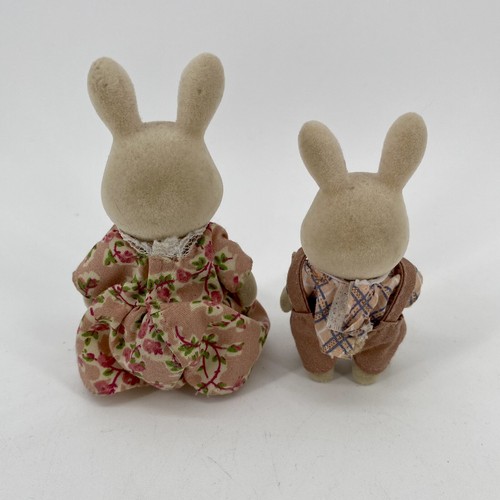 Calico Critters Sweetpea Rabbit Family of 2 Sylvanian Families Mom Brother READ - Picture 3 of 5