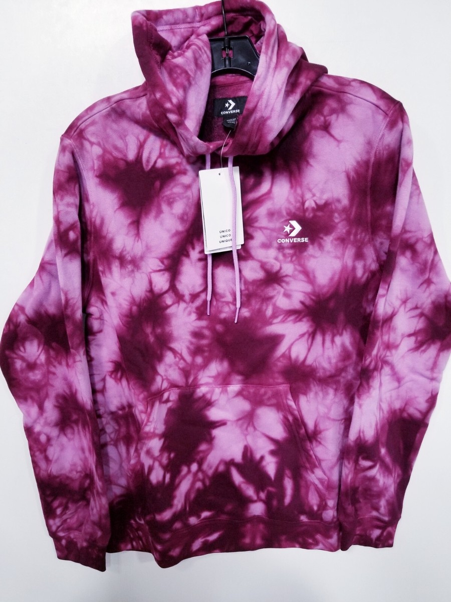 Converse Go-To Star Dyed Standard Fit Fleece Pullover Hoodie Sz SM