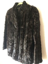 Genuine Ranch Mink Jacket Dark Brown Small Collar Slim Fit Size 10 Dark Brown