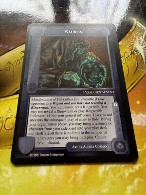 SAURON -- RARE -- NM -Middle Earth CCG CARD GAME — MECCG "BALROG" Expansion - Photo 1/4