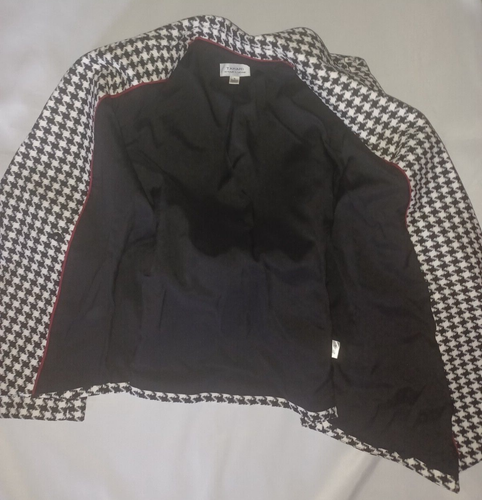 TAHARI ASL Houndstooth Belted Asymmetrical Jacket NWT US 6 Arthur S. Levine $159 - Picture 7 of 9