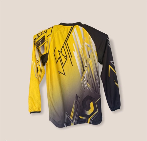 Jersey de ciclismo pequeño Scott para hombre transpirable ligero negro amarillo - Imagen 2 de 7