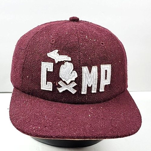 NEU Camp Michigan Baseballmütze rot verstellbar Lederriemen hinten Kappe