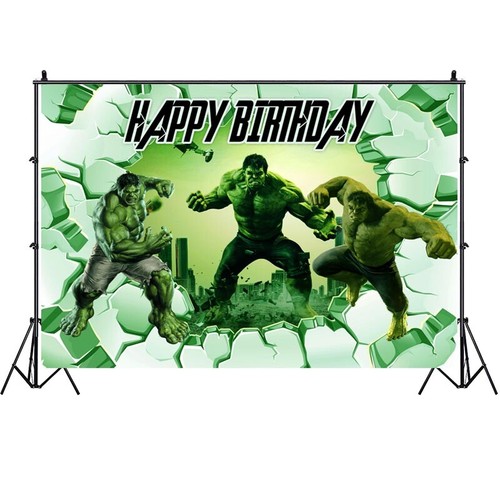 Superhero Hulk Photography Backdrop Boys Birthday Party Photo Background Banner - Picture 11 of 15