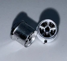 VTG - Early Aurora AFX Model Motoring High Luster Silver Rear Wheels #8527 - NOS